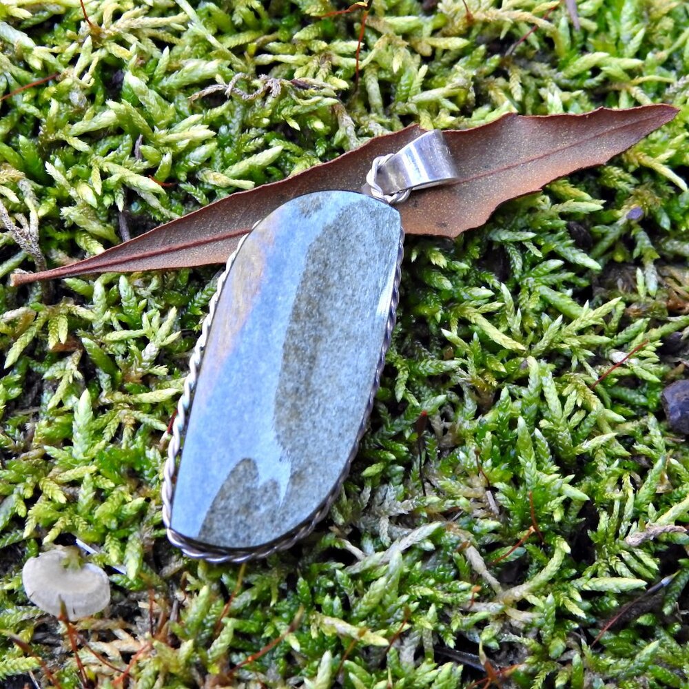 Natural Obsidian Pendant Gold Obsidian 925 Sterling Silver